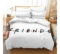 Friends 3D Stampa Digitale TV Show Black Copripiumino 3 Pezzi Set Copripiumino Set Di Biancheria Da Letto E Federe Con Cerniera Microfibra Morbido Per Bambini Single（140x200cm）