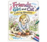 Friends: A Girl and Cat Coloring Adventure