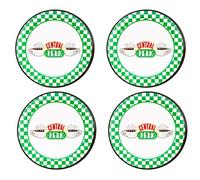 Friends Central Perk - Set di 4 piatti piani in melamina con logo a scacchiera, 20,5 cm