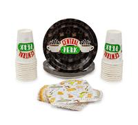 Friends Centrale Perk 60-Piece Servizio da Tavola Festa Set Bicchieri, Piatti,