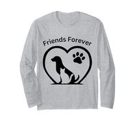 Friends Forever, maglietta con scritta "I Love Dog and Cat Heart" Maglia a Manica