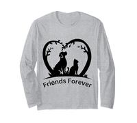 Friends Forever, maglietta con scritta "I Love Dog and Cat Heart" Maglia a Manica