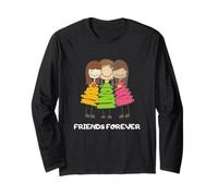 Friends Forever Three Funny Girls Together Forever Maglia a Manica