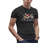 Friends Horror Movie Creepy Halloween T-Shirt Maglietta per Uomo Nera Size L