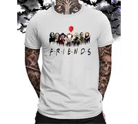 Friends Horrorfime - Maglietta da uomo per Halloween, bianco, 3XL