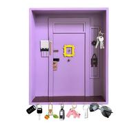 Friends Monica'S Key Hooks, Mobiletto In Legno Porta Chiavi Da Muro Per Casa Amici Ganci Chiave Di Monica Con Contenitore E 6 Ganci Per Gli Amanti Delle Serie TV Per Bagno Soggiorno (Viola)