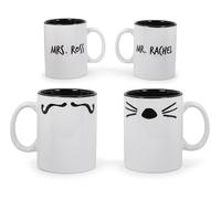 Friends Mr.Rachel Whiskers And Mrs. Ross Baffi Fronte-Retro Tazze Set Di 2