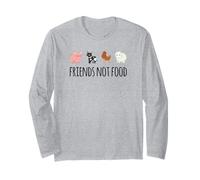 Friends Not Food! per Gli Amanti degli Animali Vegetariani Vegani Maglia a Manica