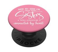 Friends Side By Side Miles Apart Sisters Connected by Heart PopSockets PopGrip Adesivo