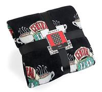 FRIENDS TV Show Coperta Pile, Morbido Plaid Central Perk, Regalo Gadget Ufficiale (Nero)
