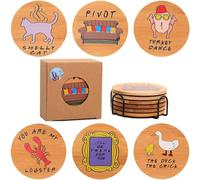 Friends TV Show Merchandise - Friends Sottobicchieri in Bambù, 6 Friends Gadget, Friends Sottobicchieri per Bevande, Regalo Friends Serie TV, Regali Housewarming