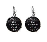 Friends TV Show Vetro Cabochon Francese Orecchini Gancio 25° Anniversario Serie Cartoon Divertente Modello Gioielli Per Donne Ragazze Regalo