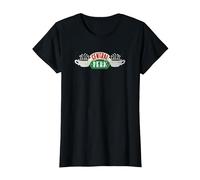 Friends Vintage Central Perk on White Maglietta, Donna, Nero, 3XL