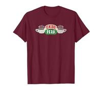 Friends Vintage Central Perk on White Maglietta, Uomo, Bordeaux, 3XL