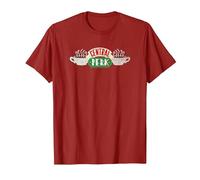 Friends Vintage Central Perk on White Maglietta, Uomo, Mirtillo Rosso, M