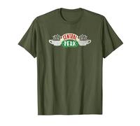 Friends Vintage Central Perk on White Maglietta, Uomo, Oliva, L