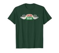 Friends Vintage Central Perk on White Maglietta, Uomo, Verde Foresta, XXL