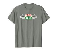 Friends Vintage Central Perk on White Maglietta, Uomo, Verde Militare mélange, M