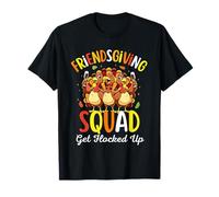Friendsgiving Squad Get Flocked Up Thanksgiving Funny Turkey Maglietta