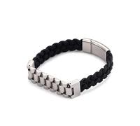 Friendship Bracelet Kit, braccialetto in pelle da uomo largo, retrò, semplicità, in acciaio, divertenti regali per uomini, 22CM, Pelle, Senza Gemstone
