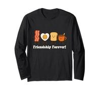 Friendship Forever BestFriend Besties BFF Amante del cibo Maglia a Manica
