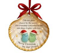 Friendship Ornament - Decorative Sea Glass Seashell, Friendship Christmas Ornaments, For Women Home House Party Holiday Winter Holiday Seasonal Display Front Yard Living Room