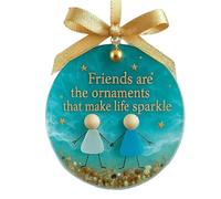 Friendship Ornaments - 2D Acrylic Christmas Tree Keepsake Pendant for Women Friend Decoration for Colleagues, Home, Bag, Car Rearview Mirror, Wall, Winter Party Décor