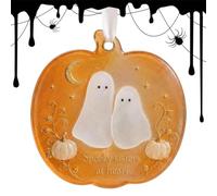 Friendship Pumpkin Ornament - Ghost & Cat Pendant | 2D Acrylic Decor