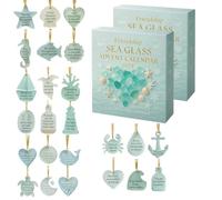 Friendship Sea Glass Advent Calendar 2025，Friendship Sea Glass 24-Day Christmas Countdown Calendar Suitable For Giving To Close Friends, Versatile Holiday Countdown for Ocean Lovers (2Pcs)
