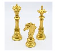 FriendshipHome Statuette da scrivania Set di figurine decorative pezzi degli scacchi 3 accenti decorazioni for la casa del re regina cavaliere Accessori decorativi per la casa(Gold)
