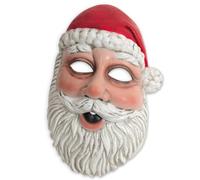 FRIES Babbo Natale, maschera in lattice, con elastico, per adulti, colore: rosso/bianco