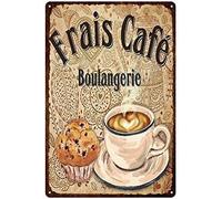 Fries Cafe Coffee Boulangerie Vintage Metal Sign Tin Retro Poster Home Decor Bar Kitchen Wall Sign Art 12x8 pollici
