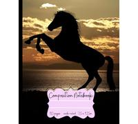 Friesian Horse Composition Notebook: Wide Ruled Journal for Horse Lovers, Equestrian Notes, School Writing and Daily Journaling