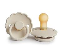 Frigg - Ciuccio in lattice con margherite, 1 confezione da 1 succhietto classico | capezzolo simmetrico a forma di ciliegia