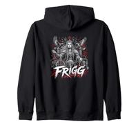 Frigg Dea Norrena Trono Corvi Rune Mitologia vichinga Felpa con Cappuccio
