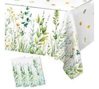 Frigg SJK-Spring, Tovaglia Verde Salvia Fiori Selvatic- 130x220cm Tovaglie Rettangolare, Tovaglia Compleanno, Tovaglia Da Esterno per Campeggio, Compleanno, Festa d'Estate, Matrimonio, Uso Domestico