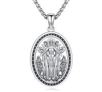 Friggem Collana Ecate, Ciondolo luna tripla in Argento Sterling 925 con Ciondolo con Nodo celtico Donna Gioielli Amuleto Regali per mamme, donne e ragazze