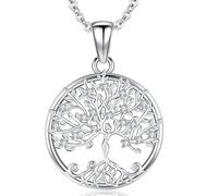 Friggem Collana in Argento per Donna con Confezione Regalo, Ciondolo Albero Della Vita in Argento Sterling 925 - per Mamma e Migliore Amico, Catena da 46 cm (Albero Della Vita-L-O)