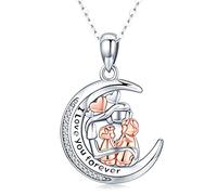 Friggem Collana Mamma Figlio e Figlia con Ciondolo in Argento Sterling 925, Collana per Madre, ti amo per sempre, Compleanno Natale Festa Della Mamma Gioielli Regali per Donne Madre Figlia Moglie