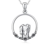 Friggem Collana sorelle in argento sterling per donne ciondolo fiore sole, collana dell'amicizia con gioielli a catena da 18 pollici Regali per donne sorella amica