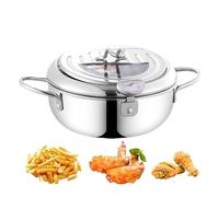 Friggere giapponese - vaso tempura con termometri e drenatore - padella per tempura facile da e in stile giapponese per patatine fritte tempura, pesce, pollo