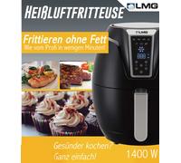 Friggitore di aria calda nera con display touch, forma rotonda (1 pezzo) NEW