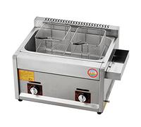 Friggitrice a gas, 22L/30L, serbatoio per friggitrice a gas, friggitrice per pollo e patatine in acciaio inossidabile con cestello e pala per cucina domestica commerciale, ristorante (grande cili