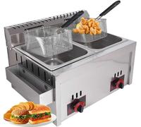 Friggitrice a gas a GPL di grande capacità - Friggitrice profonda in acciaio inossidabile con controllo del calore regolabile - Pulizia senza sforzo - Perfetto per la cottura di chip, ciambelle e pesc