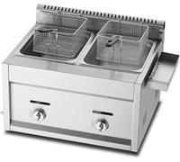 Friggitrice a gas commerciale da 10 litri + 10 l, in acciaio inox, per cucina o ristorante, ideale per patatine fritte e cibi fritti