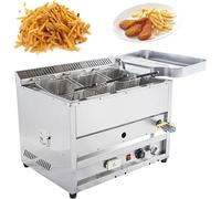 Friggitrice A Gas Commerciale, Friggitrice A Gas Propano Da Banco, Controllo Della Temperatura Indipendente, Friggitrice A Gas Con Serbatoi In Acciaio Inossidabile, Cestello Da Tavolo, Pe(Size:Style2)