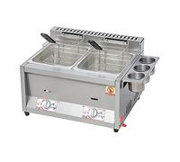 Friggitrice a gas commerciale - Friggitrice da banco in acciaio inox con potenza di fuoco regolabile e condimento per uso domestico e ristorante