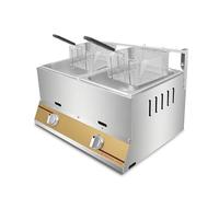 Friggitrice a gas commerciale in acciaio inox da banco friggitrice a GPL con cestello e coperchio contenitore dell'olio rimovibile for ristoranti negozi di snack cucina