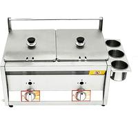 Friggitrice a gas da 12 litri, doppia pentola, friggitrice a gas da banco commerciale, friggitrice a GPL, in acciaio inox, per patatine fritte, friggitrice a gas da cucina per ristoranti (6 l + 6