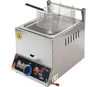 Friggitrice a gas da banco in acciaio inox, friggitrice a gas GPL, friggitrice a gas da banco commerciale, per patatine fritte, friggitrice a gas da cucina per ristoranti (8 l + 1 cestello per pa